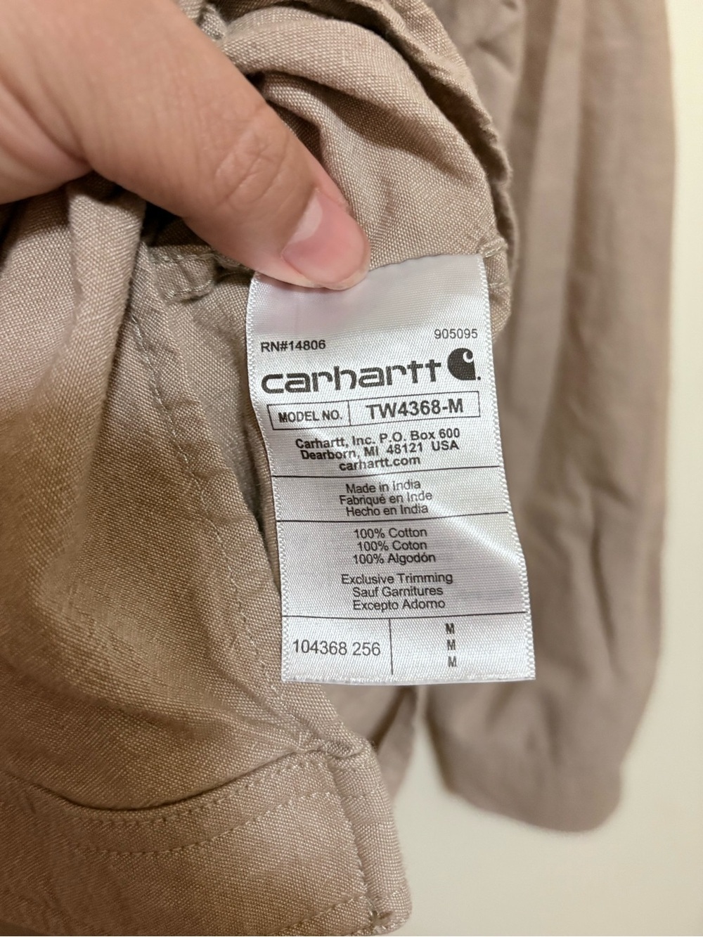 Carhartt loose fit Tan midweight chambray long-sleeve work shirt - Picture 6 of 7